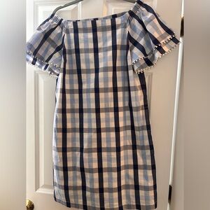 Sarah Campbell off the shoulder cotton dress